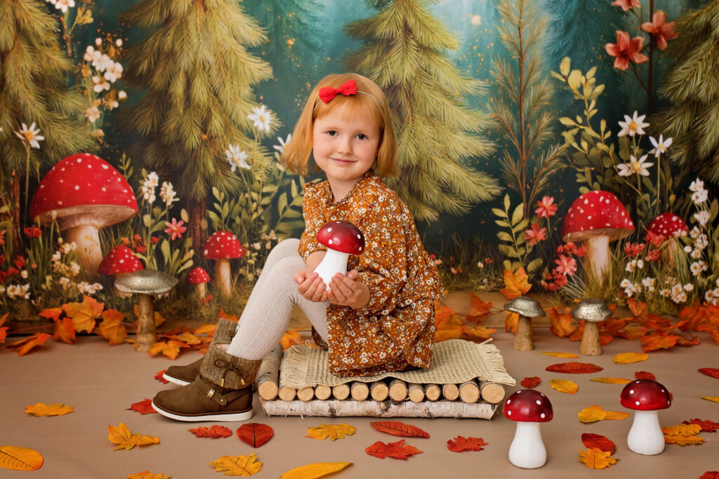 Autumn preschool session in Warsaw — a group of preschoolers in an autumn set