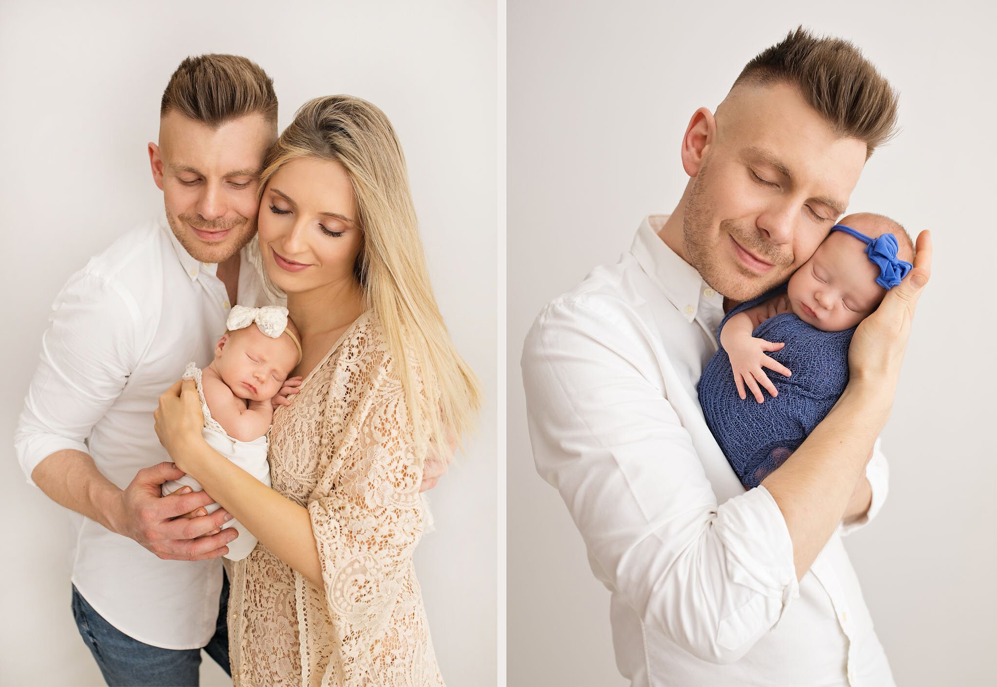 Parents with their newborn — family newborn session in Warsaw