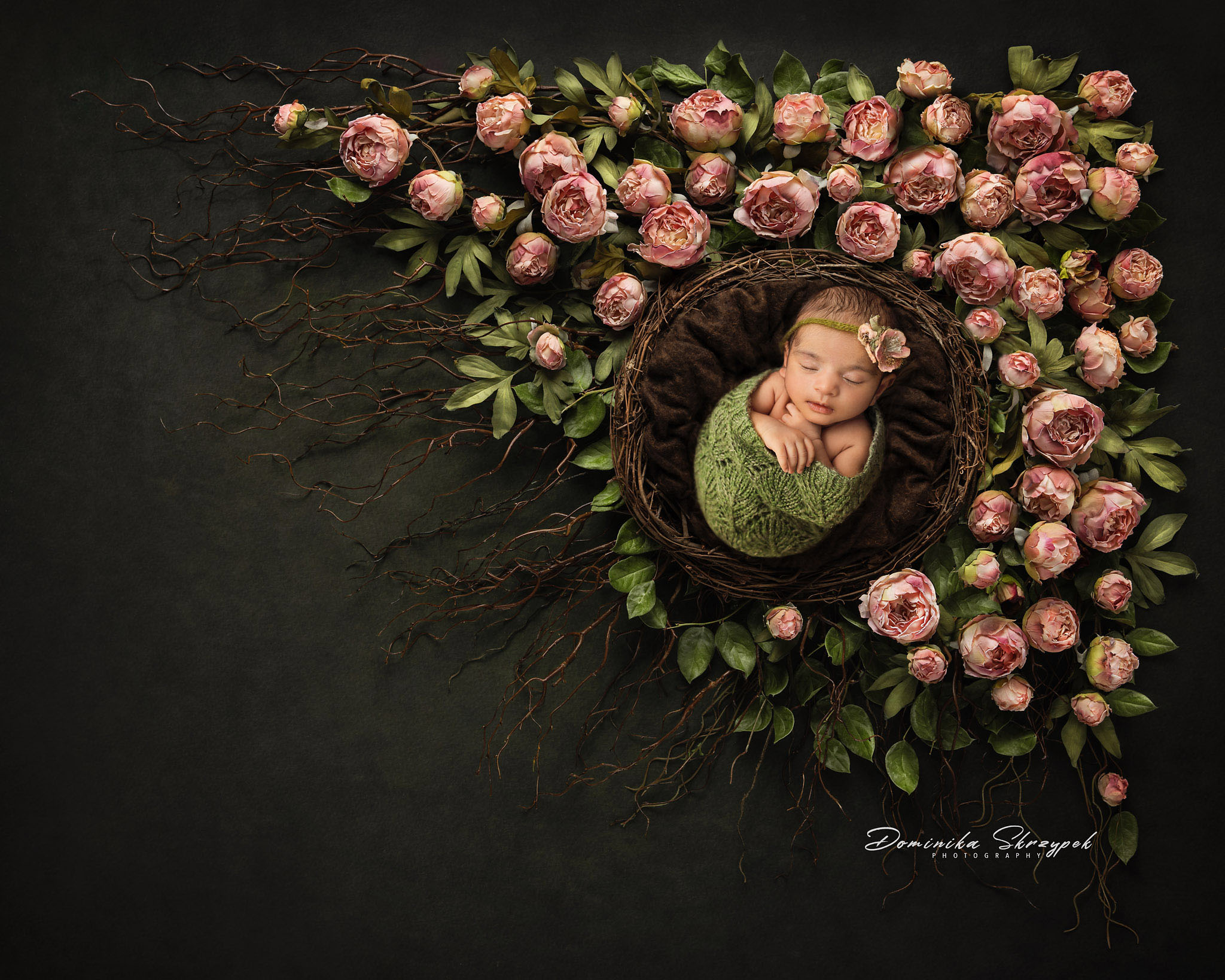 Floral newborn session, Warsaw