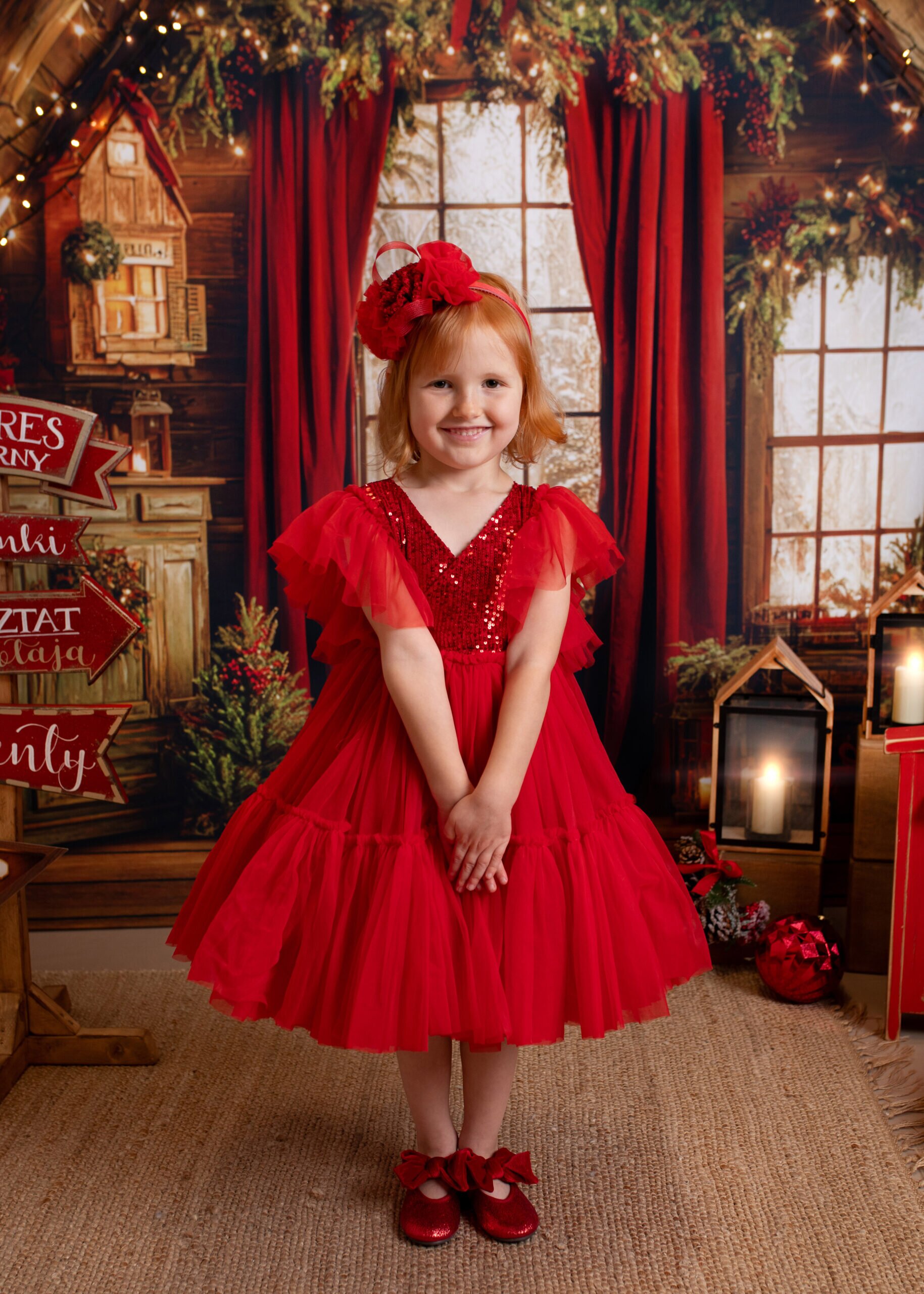 Christmas photo session in a studio in Warsaw