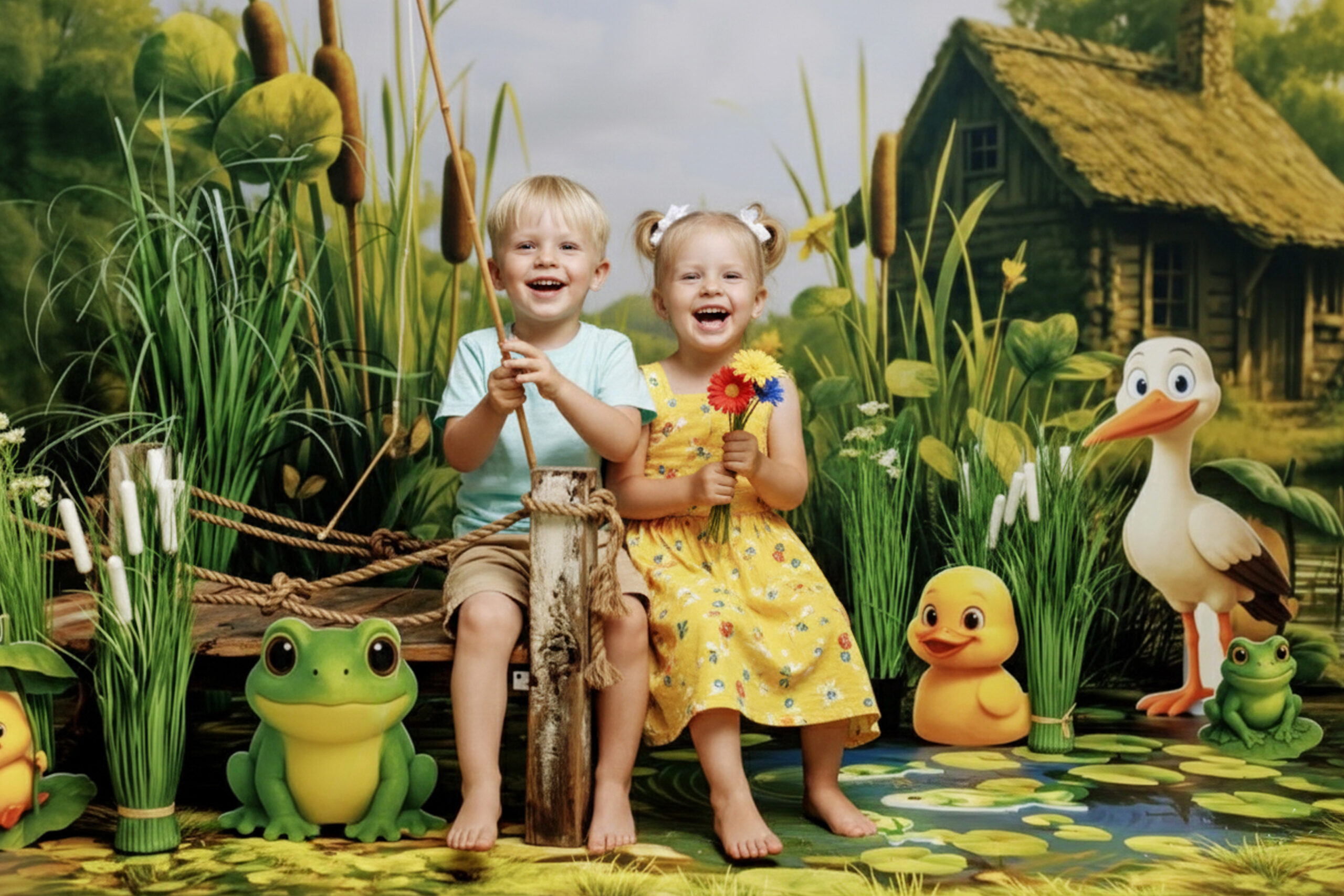 sibling photo session at preschool warsaw