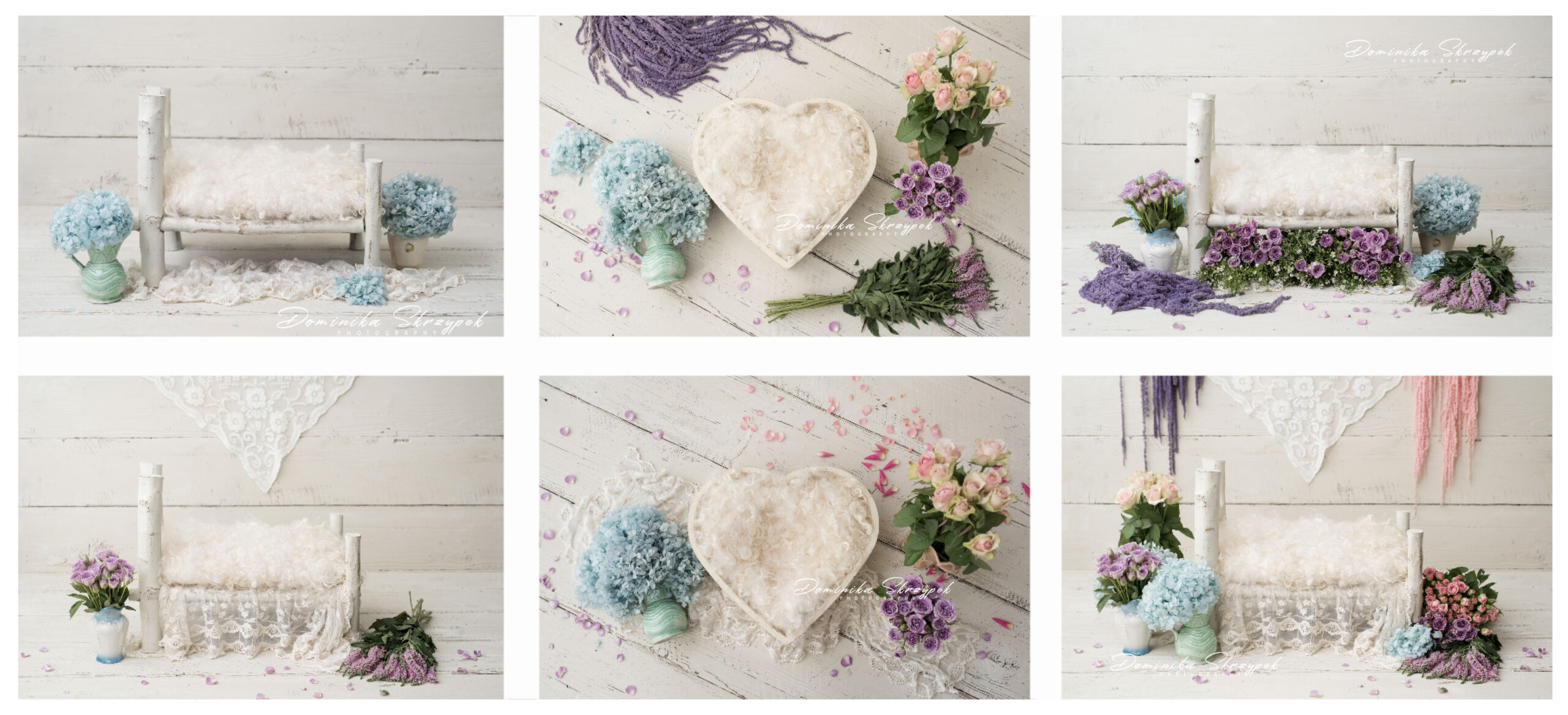 spring set-up for a newborn session