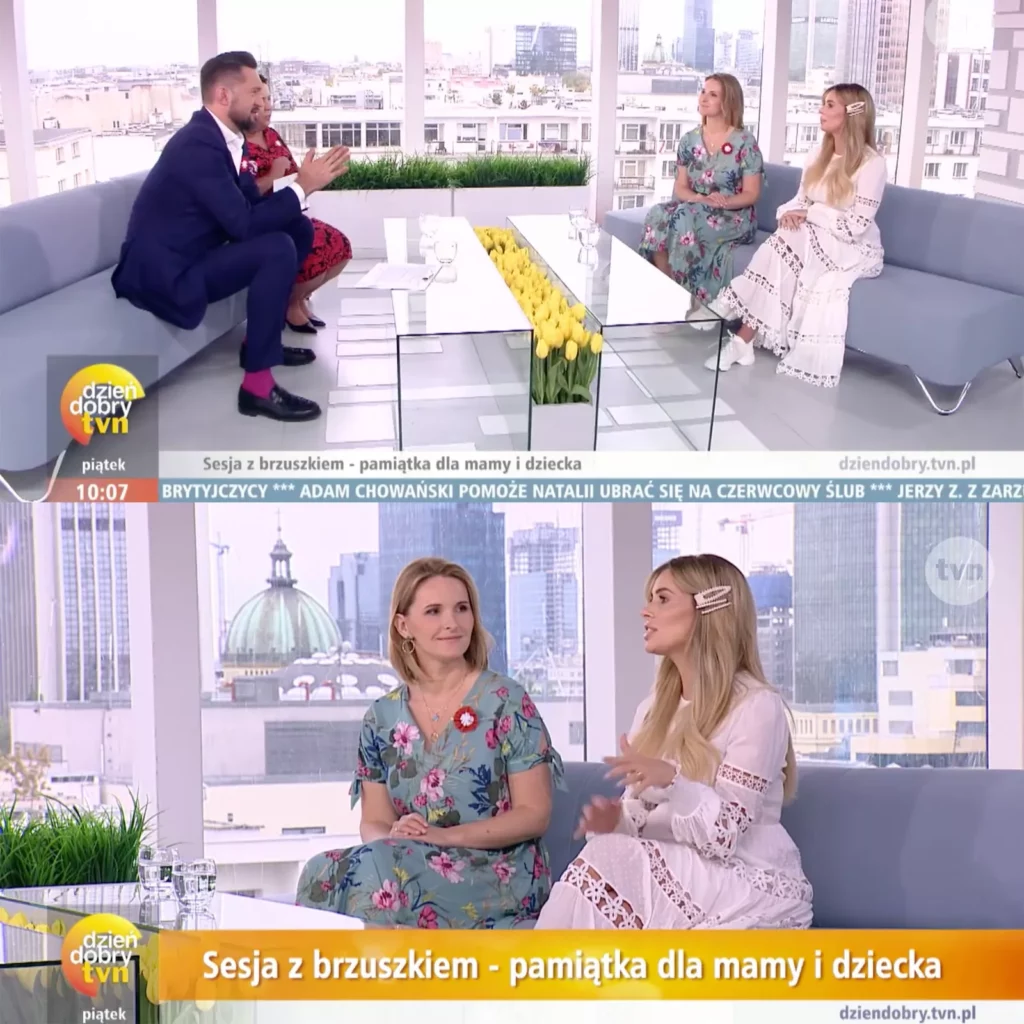 Dominika Skrzypek on Dzień Dobry TVN talking about maternity sessions