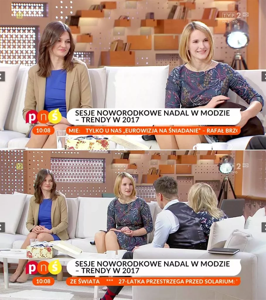 Dominika Skrzypek on Pytanie na śniadanie talking about trends in newborn photography